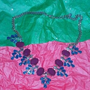 Elegant Blue and Purple Statement Necklace